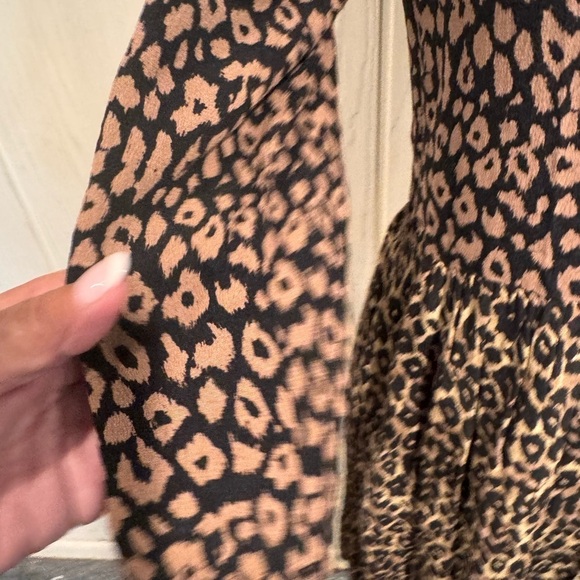 Maeve Juno leopard print 3/4 sleeve dress, sz Small - Picture 5 of 12